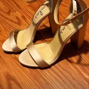 Rose gold sandal heels